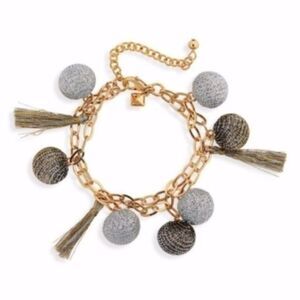 REBECCA MINKOFF Gold Tassel Bracelet 